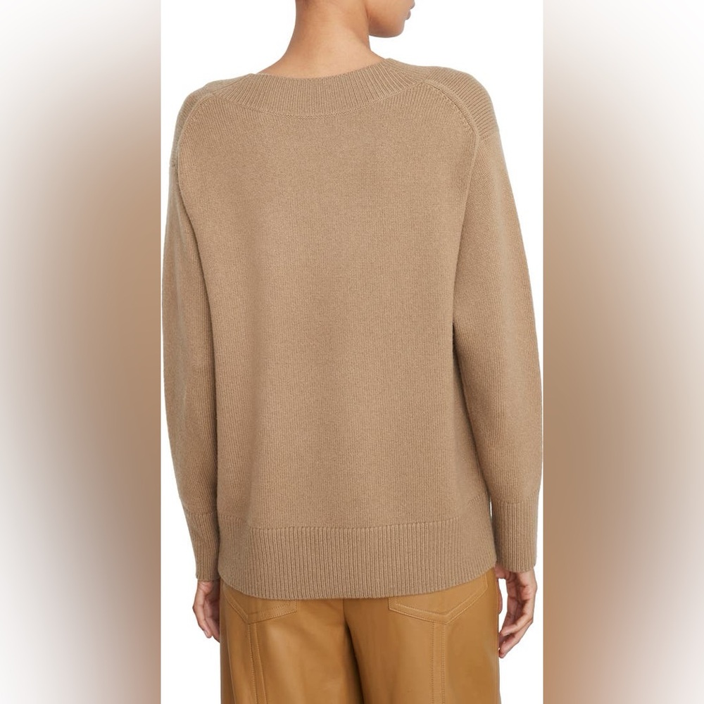 Tan V-Neck Sweater - Picture 2 of 12